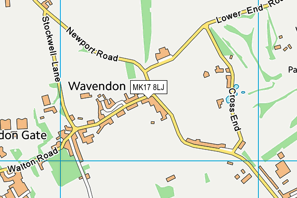 MK17 8LJ map - OS VectorMap District (Ordnance Survey)