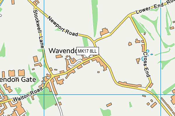 MK17 8LL map - OS VectorMap District (Ordnance Survey)