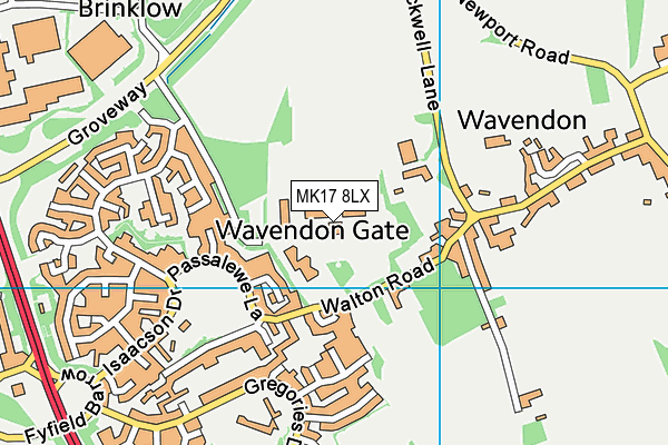 MK17 8LX map - OS VectorMap District (Ordnance Survey)