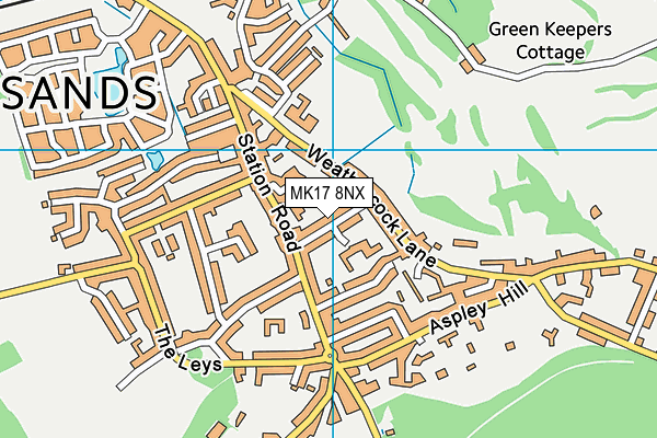 MK17 8NX map - OS VectorMap District (Ordnance Survey)