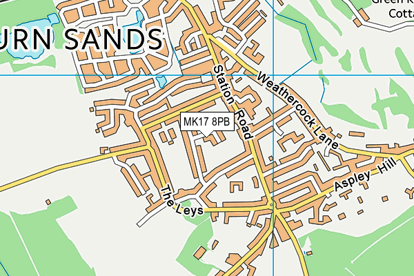 MK17 8PB map - OS VectorMap District (Ordnance Survey)