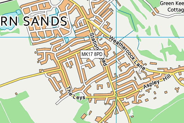 MK17 8PD map - OS VectorMap District (Ordnance Survey)