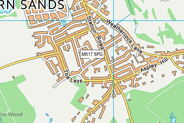 MK17 8PG map - OS VectorMap District (Ordnance Survey)
