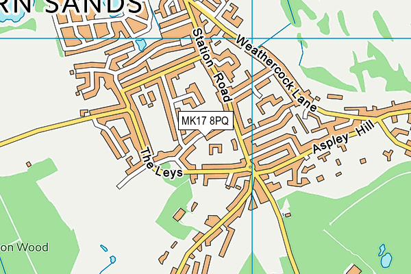 MK17 8PQ map - OS VectorMap District (Ordnance Survey)