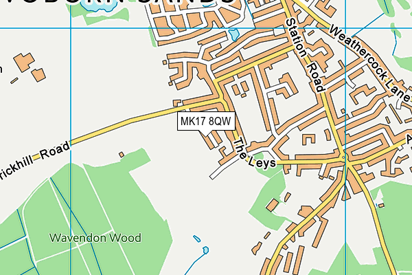 MK17 8QW map - OS VectorMap District (Ordnance Survey)