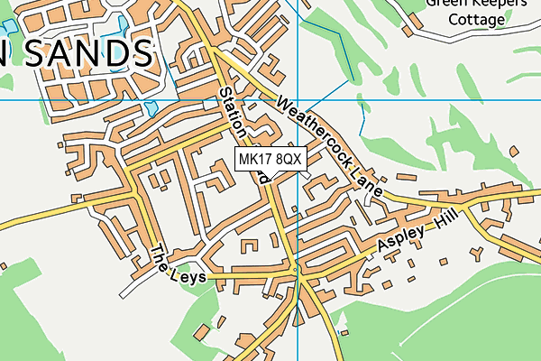 MK17 8QX map - OS VectorMap District (Ordnance Survey)