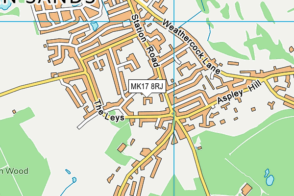 MK17 8RJ map - OS VectorMap District (Ordnance Survey)