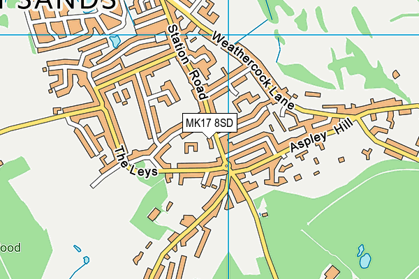 MK17 8SD map - OS VectorMap District (Ordnance Survey)