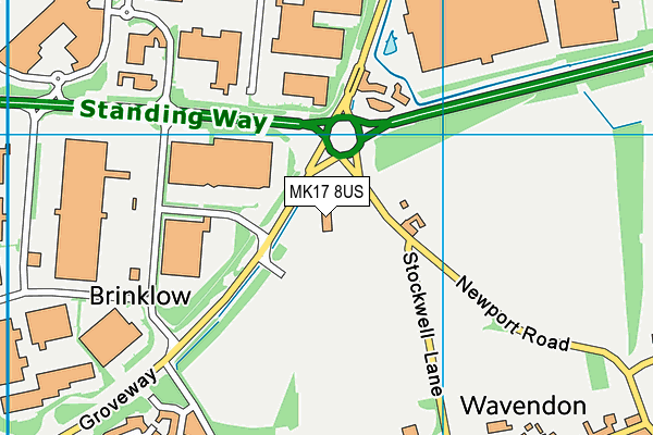 MK17 8US map - OS VectorMap District (Ordnance Survey)