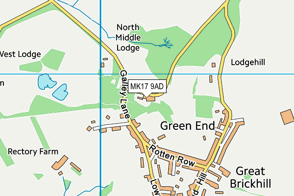 MK17 9AD map - OS VectorMap District (Ordnance Survey)