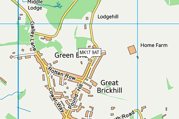 MK17 9AT map - OS VectorMap District (Ordnance Survey)