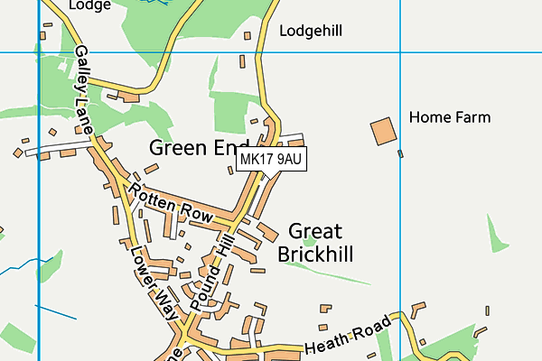 MK17 9AU map - OS VectorMap District (Ordnance Survey)