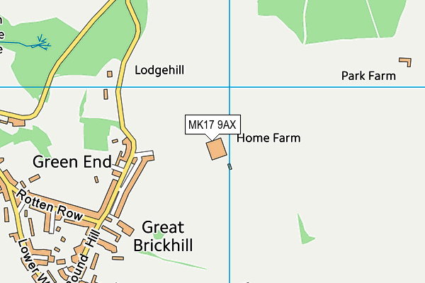 MK17 9AX map - OS VectorMap District (Ordnance Survey)