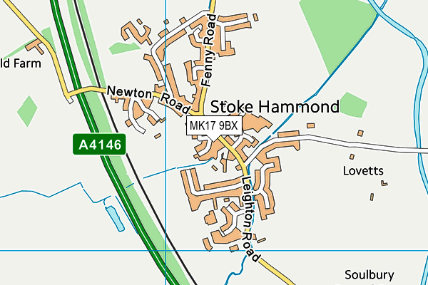 MK17 9BX map - OS VectorMap District (Ordnance Survey)