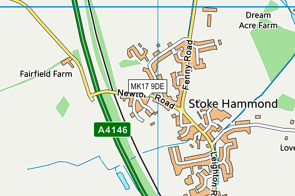 MK17 9DE map - OS VectorMap District (Ordnance Survey)