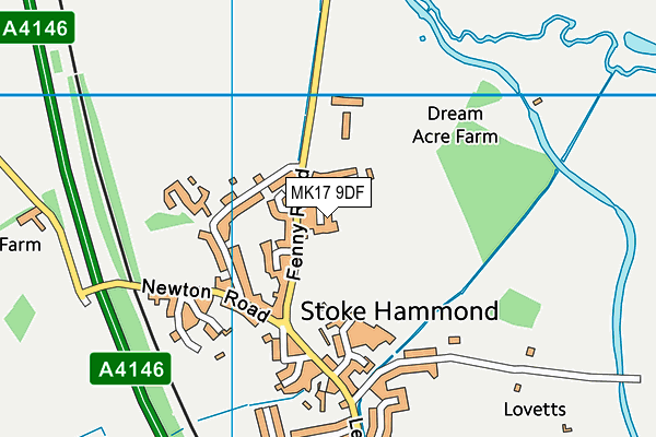 MK17 9DF map - OS VectorMap District (Ordnance Survey)