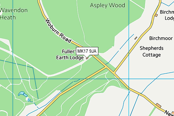 Aspley Woods map (MK17 9JA) - OS VectorMap District (Ordnance Survey)