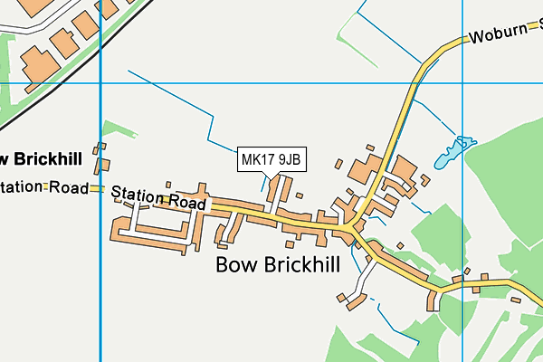 Bow Brickhill Playing Fields map (MK17 9JB) - OS VectorMap District (Ordnance Survey)