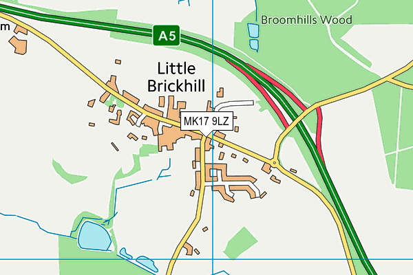 MK17 9LZ map - OS VectorMap District (Ordnance Survey)