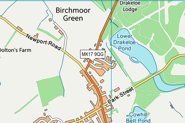 Woburn Lido map (MK17 9QG) - OS VectorMap District (Ordnance Survey)
