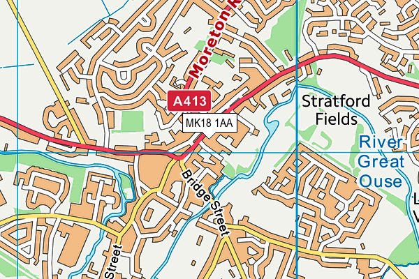 MK18 1AA map - OS VectorMap District (Ordnance Survey)