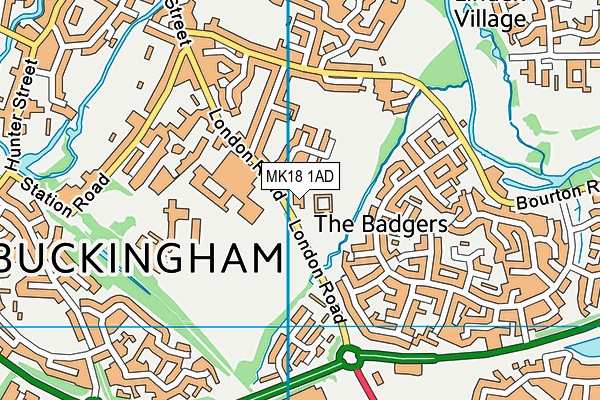 MK18 1AD map - OS VectorMap District (Ordnance Survey)