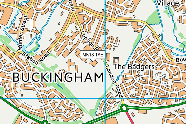 MK18 1AE map - OS VectorMap District (Ordnance Survey)