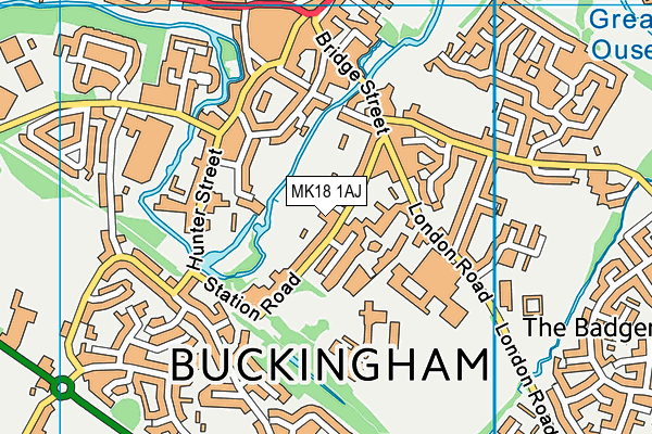 Buckingham Lawn Tennis Club map (MK18 1AJ) - OS VectorMap District (Ordnance Survey)