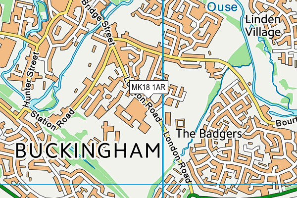 MK18 1AR map - OS VectorMap District (Ordnance Survey)