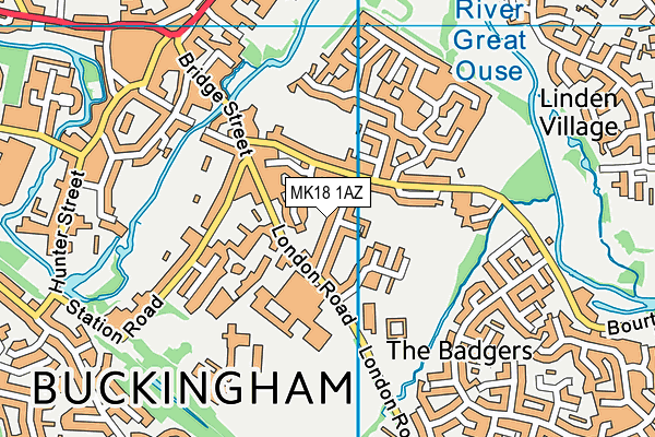 MK18 1AZ map - OS VectorMap District (Ordnance Survey)