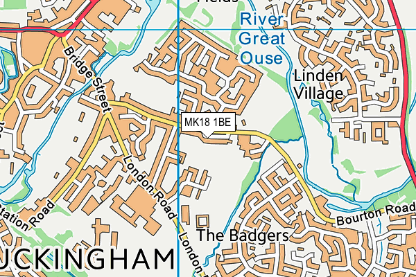 MK18 1BE map - OS VectorMap District (Ordnance Survey)