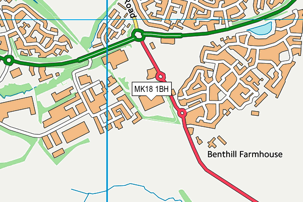 MK18 1BH map - OS VectorMap District (Ordnance Survey)