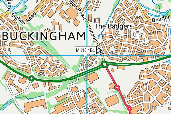 MK18 1BL map - OS VectorMap District (Ordnance Survey)