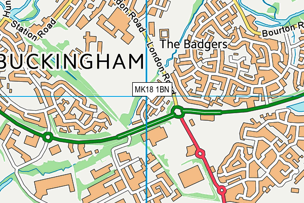 MK18 1BN map - OS VectorMap District (Ordnance Survey)