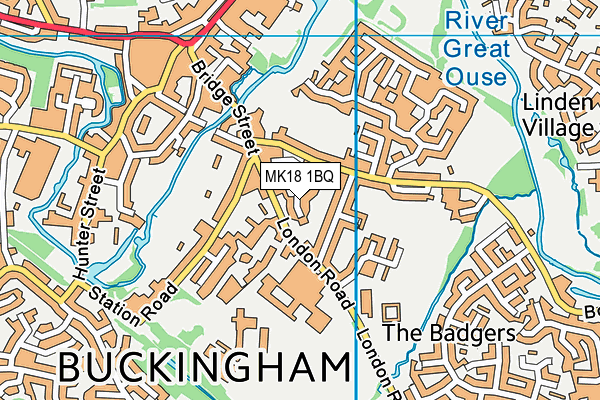 MK18 1BQ map - OS VectorMap District (Ordnance Survey)