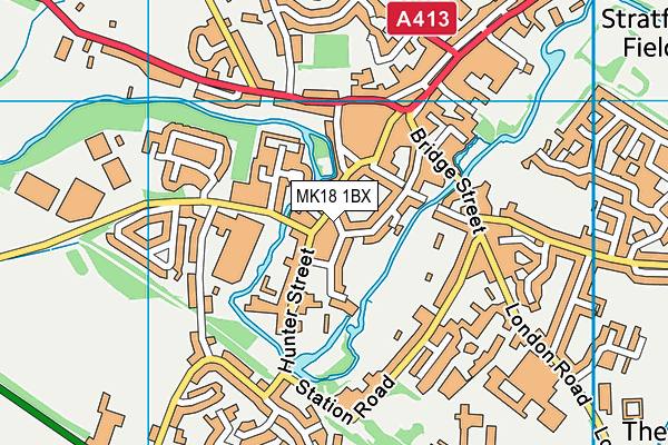 MK18 1BX map - OS VectorMap District (Ordnance Survey)