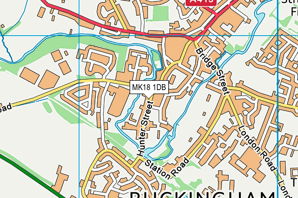 MK18 1DB map - OS VectorMap District (Ordnance Survey)