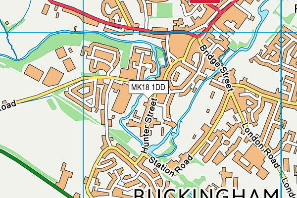 MK18 1DD map - OS VectorMap District (Ordnance Survey)