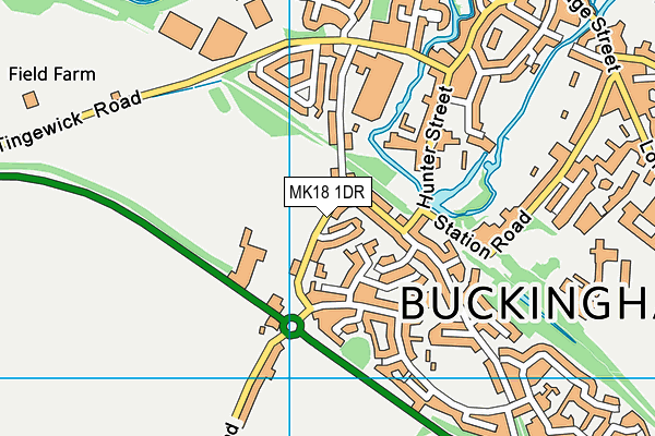 MK18 1DR map - OS VectorMap District (Ordnance Survey)