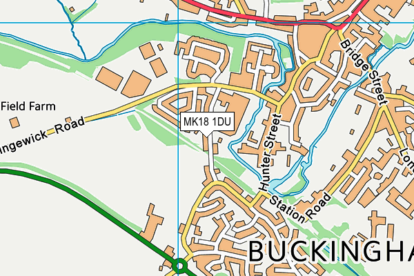 MK18 1DU map - OS VectorMap District (Ordnance Survey)