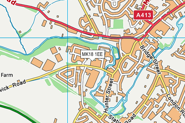 MK18 1EE map - OS VectorMap District (Ordnance Survey)