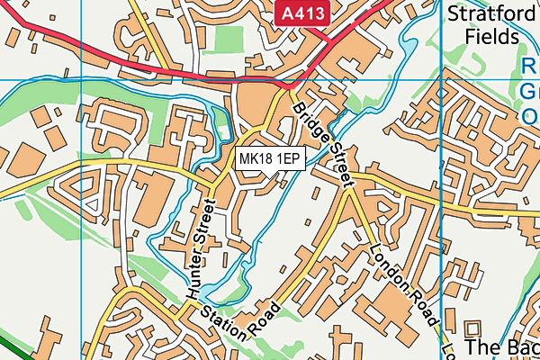 MK18 1EP map - OS VectorMap District (Ordnance Survey)