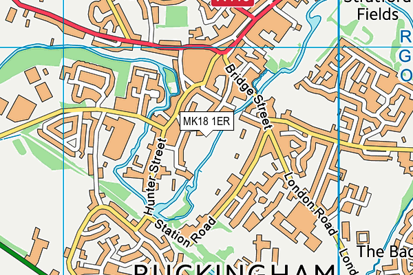 MK18 1ER map - OS VectorMap District (Ordnance Survey)