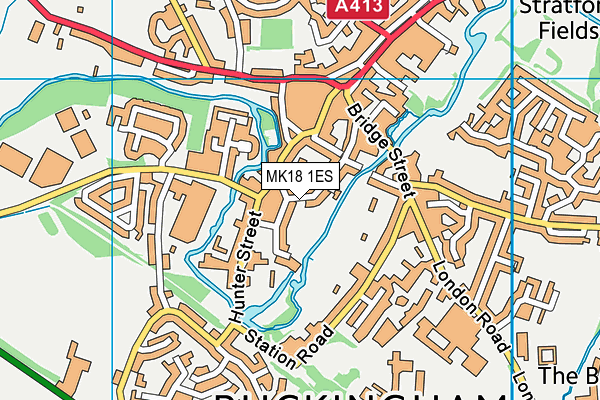 MK18 1ES map - OS VectorMap District (Ordnance Survey)