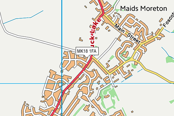 MK18 1FA map - OS VectorMap District (Ordnance Survey)