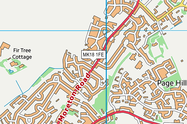 MK18 1FE map - OS VectorMap District (Ordnance Survey)