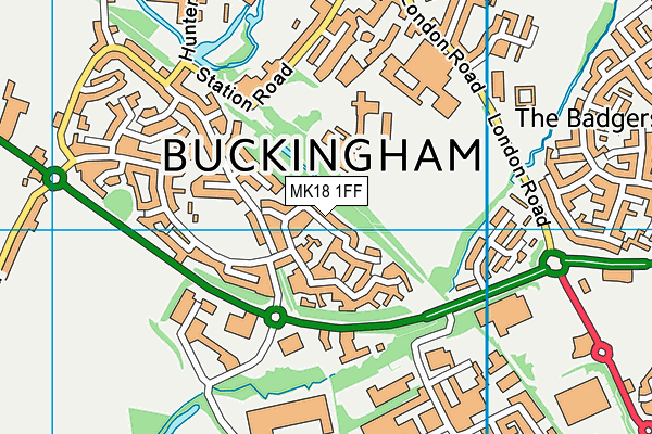 MK18 1FF map - OS VectorMap District (Ordnance Survey)