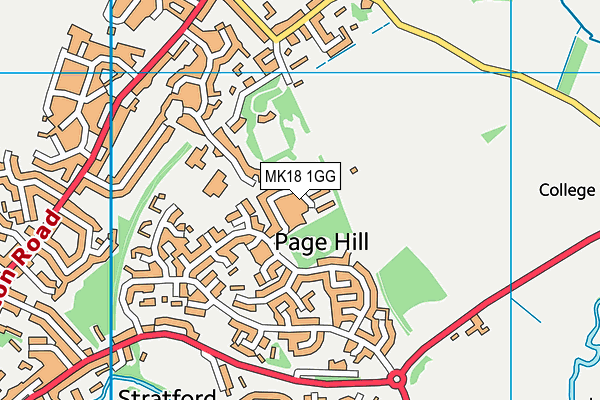 MK18 1GG map - OS VectorMap District (Ordnance Survey)