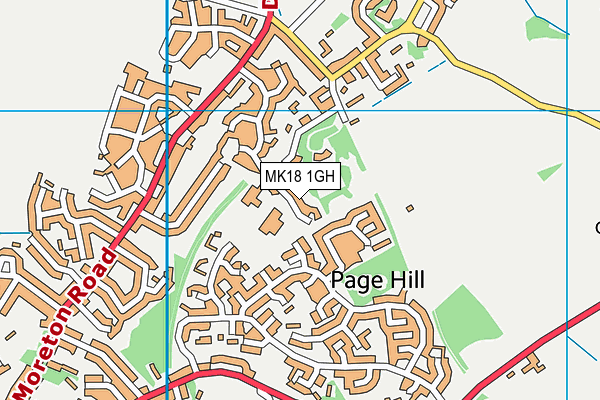 MK18 1GH map - OS VectorMap District (Ordnance Survey)