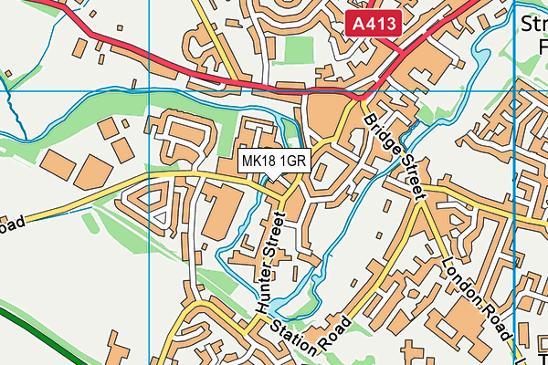 MK18 1GR map - OS VectorMap District (Ordnance Survey)